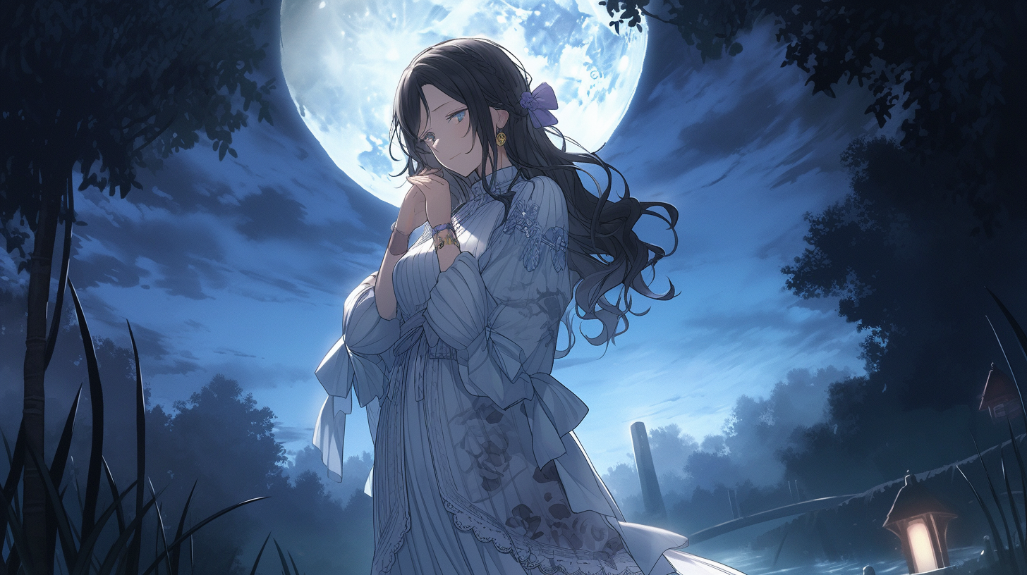 fig.1 : 《これから、わたしの世界へ、つれて行ってあげる——》(2章1節に登場するという「薄青のガウンの女」) --niji 5